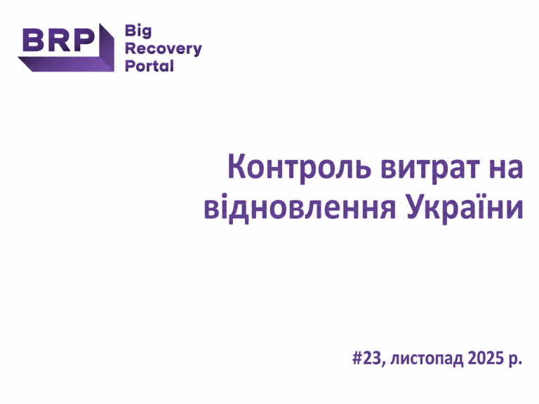 Контроль витрат на відновлення України №23, листопад 2025 року